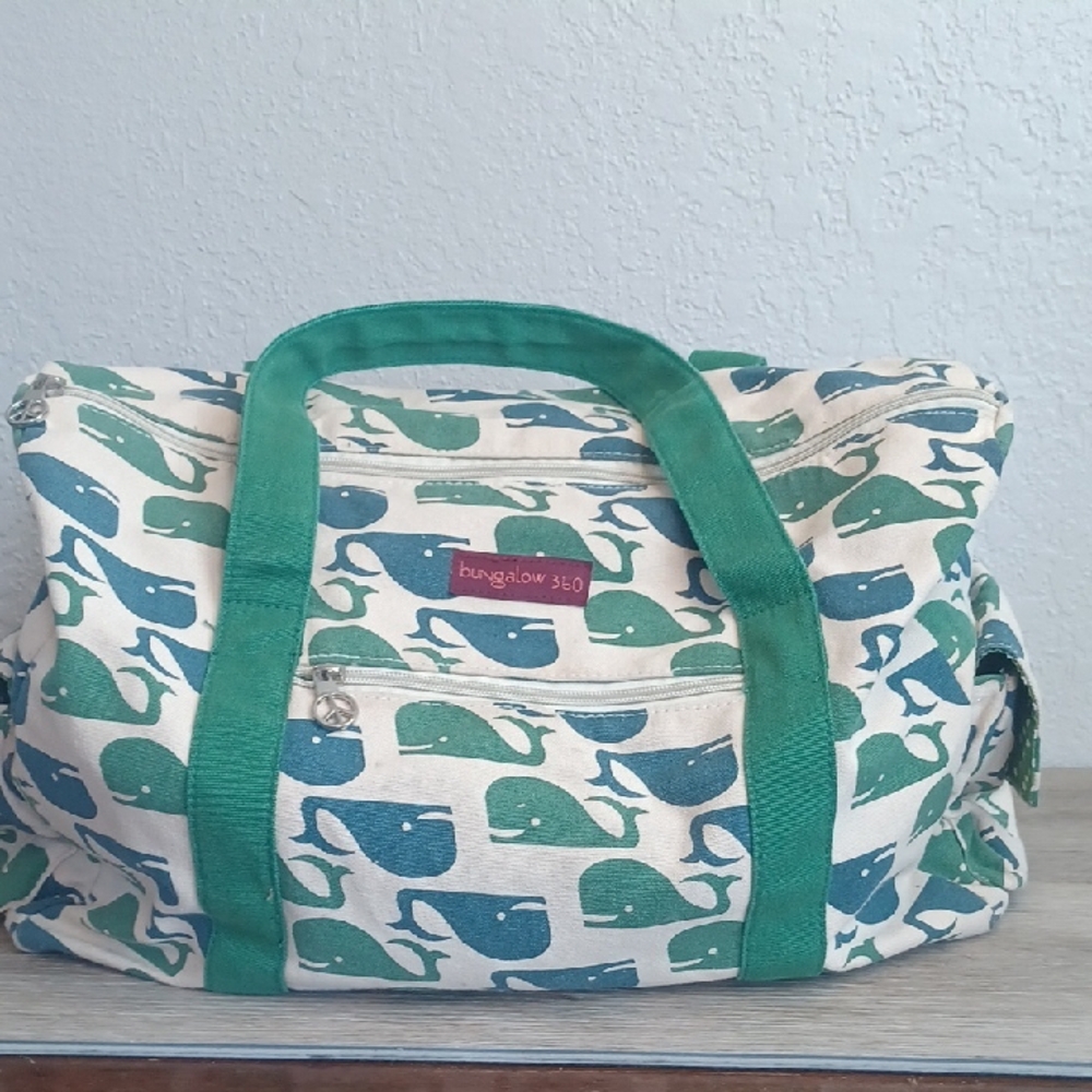 Bungalow 360 Green and Silver Travel Bag with Nautical Charm